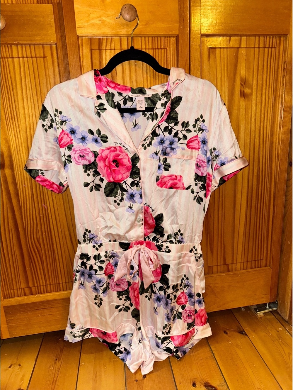 Victoria's Secret floral button-front short sleeve romper